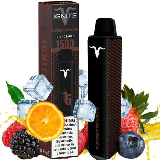 IGNITE V15 Raspberry Orange Ice (1.500 puffs)