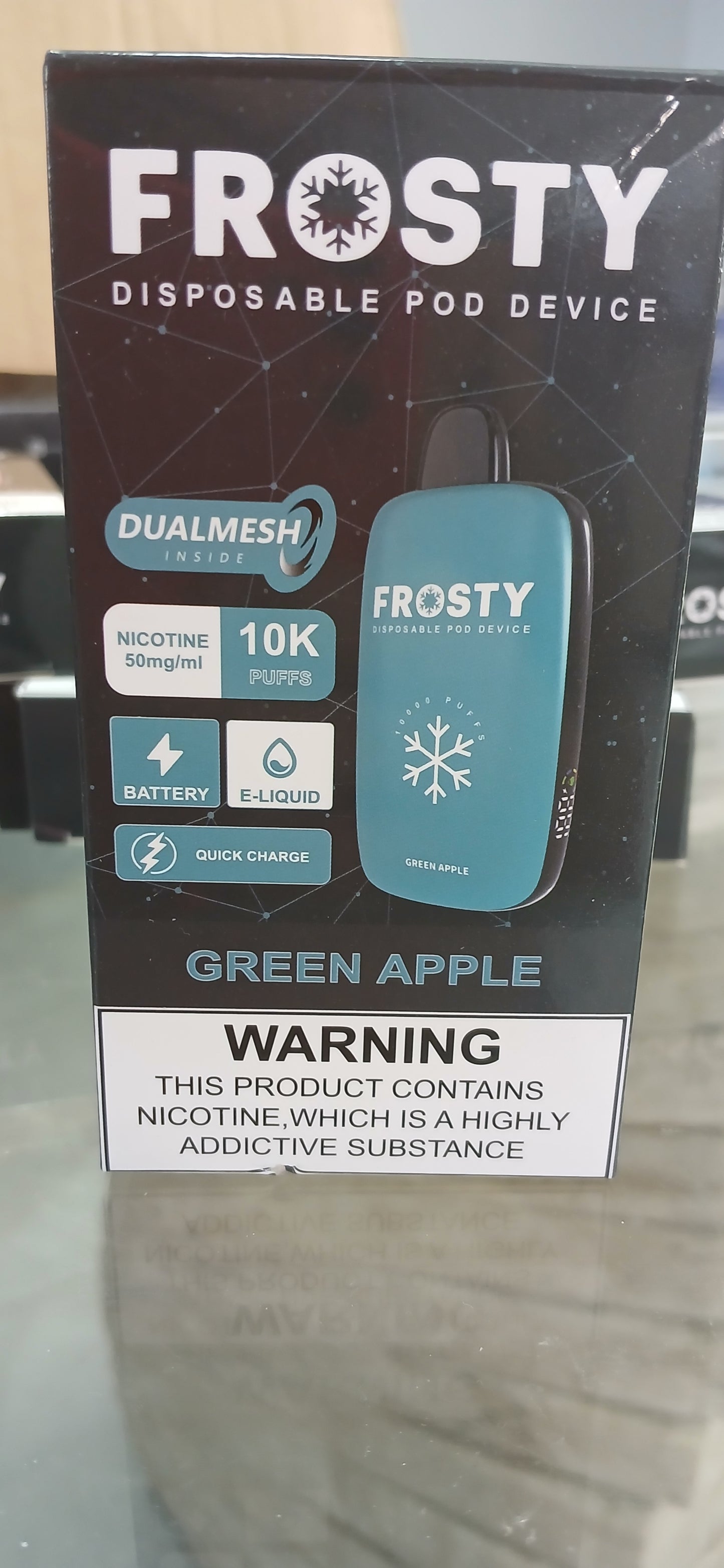 Frosty 10.000 puffs Green Apple Ice