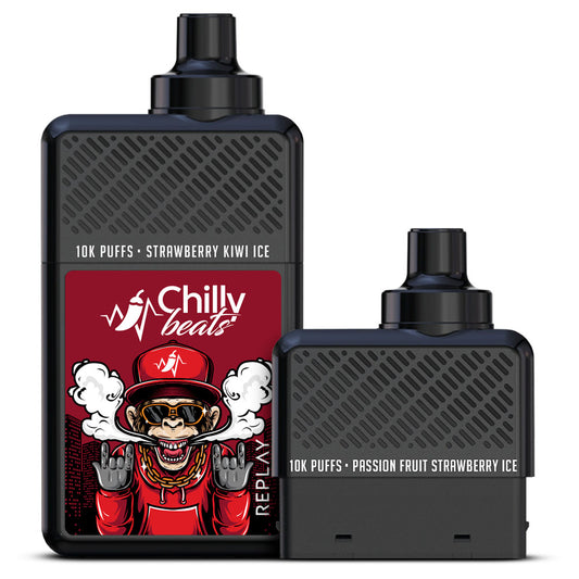 CHILLY BEATS REPLAY 20.000 Puffs (10k Strawberry Kiwi Ice + 10k Passion Fruit Strawberry Ice)